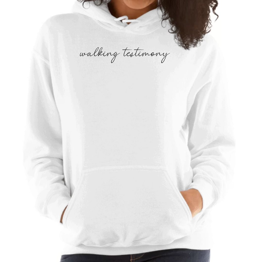 Womens Hoodie Say it Soul Walking Testimony Illustration Black - Womens