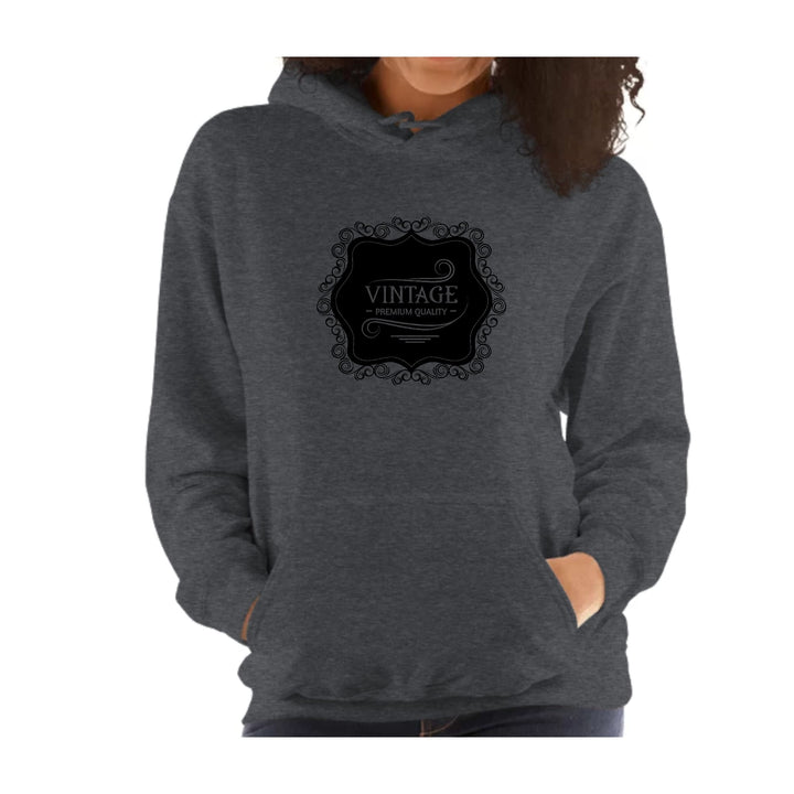 Womens Hoodie - Vintage Premium Quality Black Illustration - Womens/Hoodies