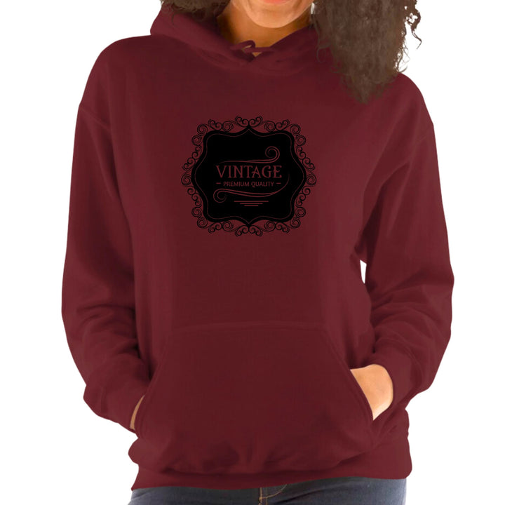 Womens Hoodie - Vintage Premium Quality Black Illustration - Womens/Hoodies