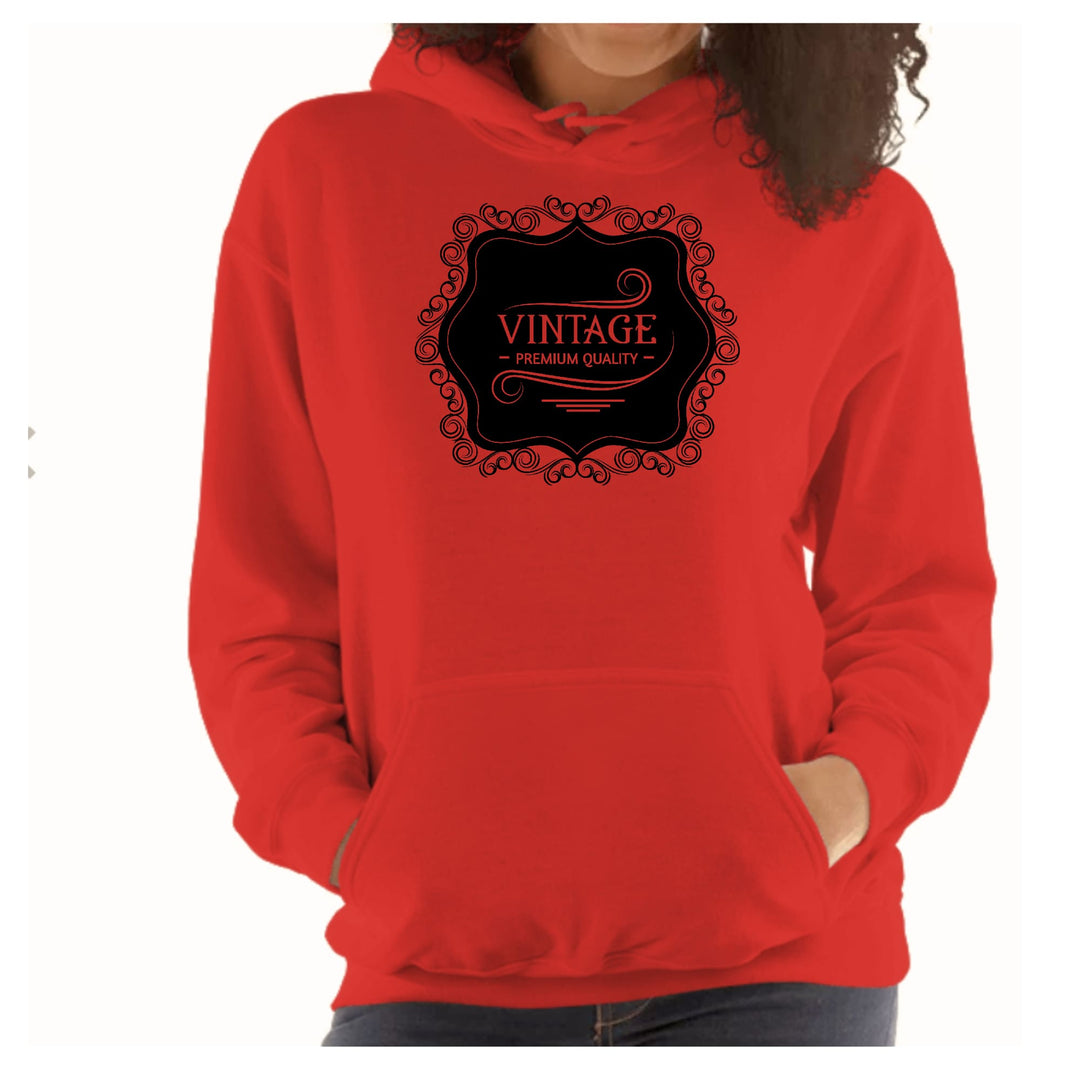 Womens Hoodie - Vintage Premium Quality Black Illustration - Womens/Hoodies