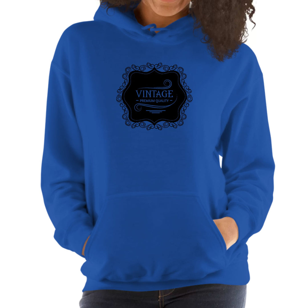 Womens Hoodie - Vintage Premium Quality Black Illustration - Womens/Hoodies