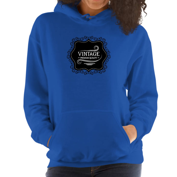 Womens Hoodie - Vintage Premium Quality Black White Illustration