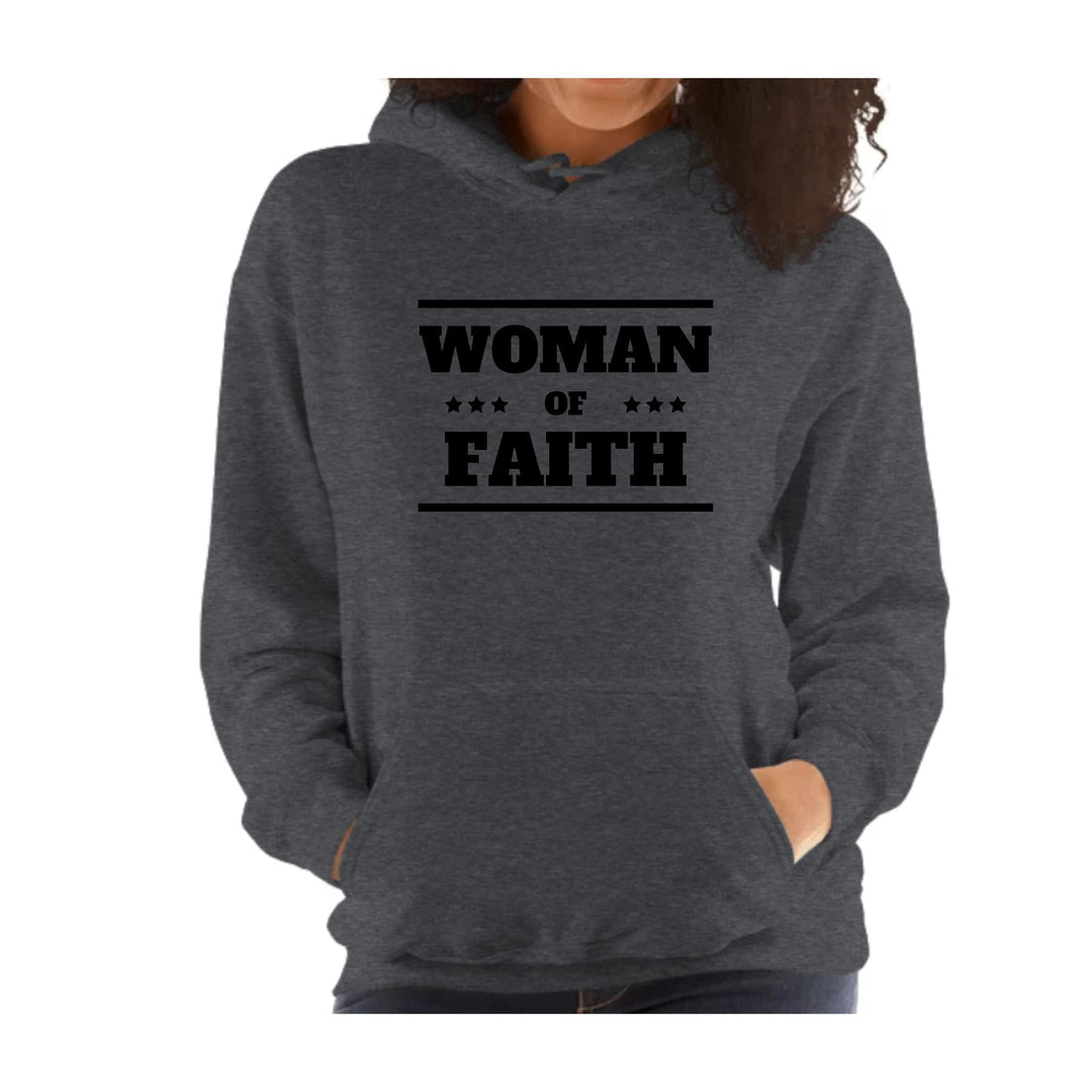 Womens Hoodie Woman of Faith Black Illustration - Womens | Hoodies