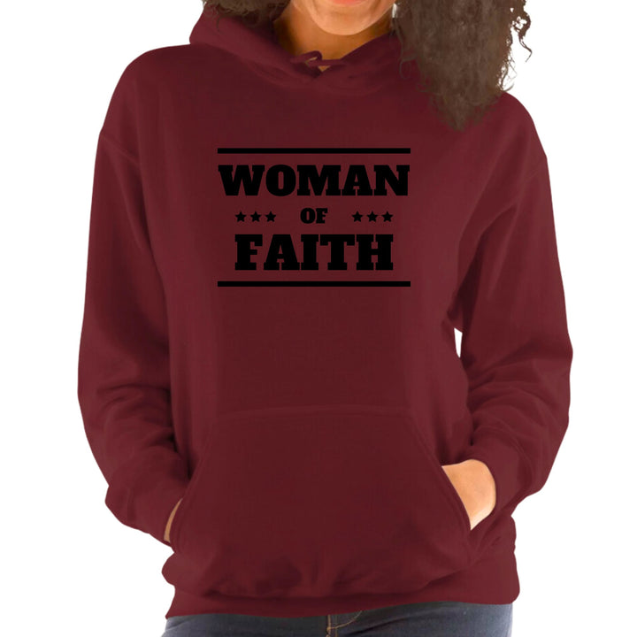 Womens Hoodie Woman of Faith Black Illustration - Womens | Hoodies