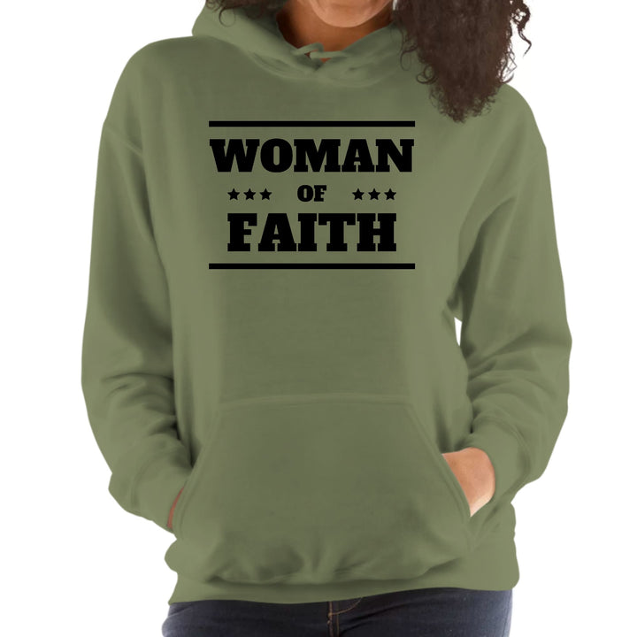 Womens Hoodie Woman of Faith Black Illustration - Womens | Hoodies