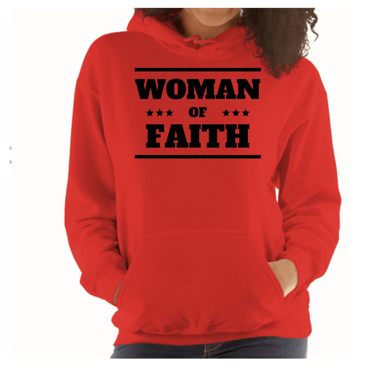 Womens Hoodie Woman of Faith Black Illustration - Womens | Hoodies