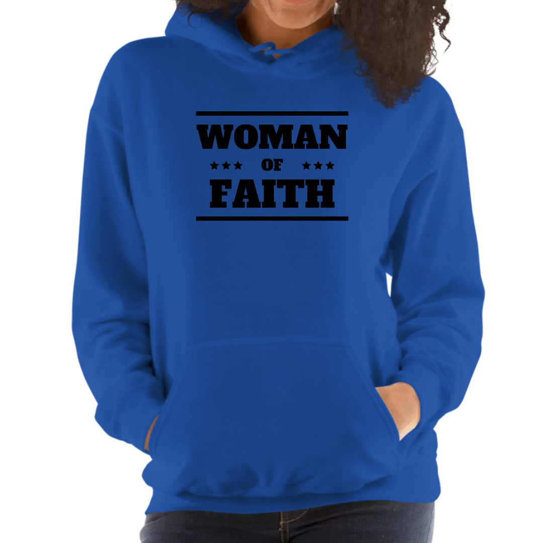 Womens Hoodie Woman of Faith Black Illustration - Womens | Hoodies