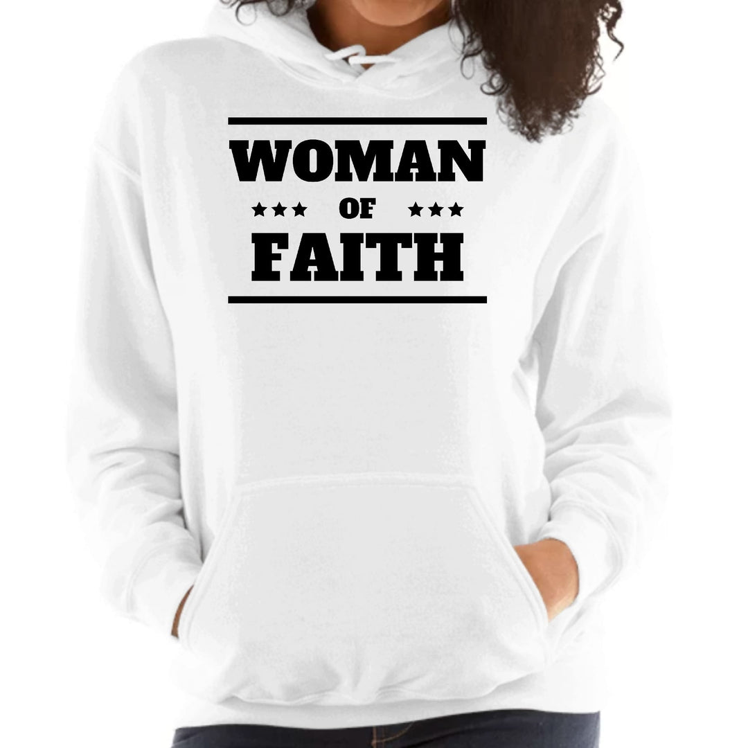 Womens Hoodie Woman of Faith Black Illustration - Womens | Hoodies