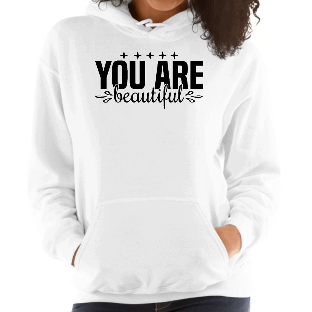 Womens Hoodie you are Beautiful - Inspiration Affirmation Black - Womens