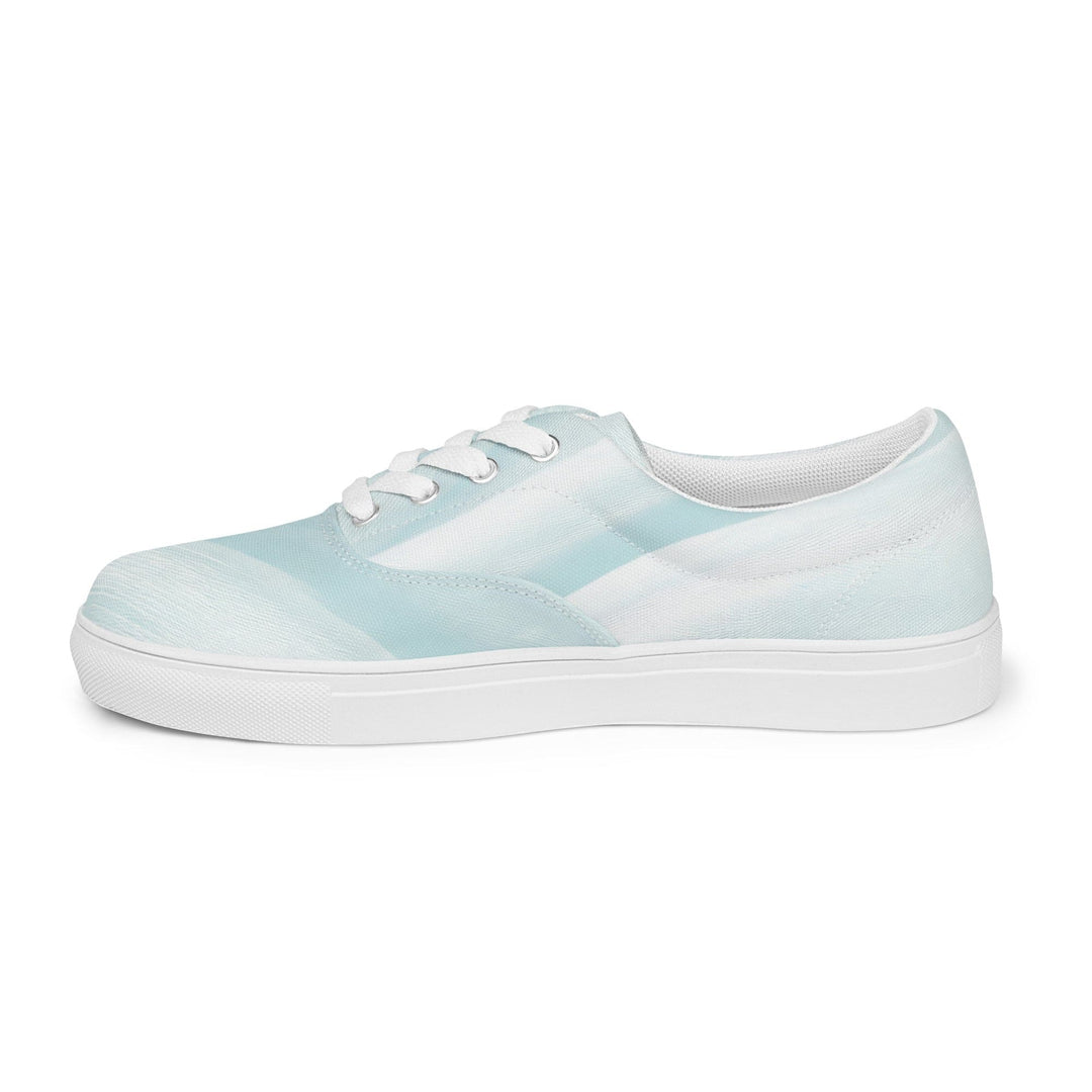 Womens Lace-up Canvas Shoes Pastel Blue Swirl