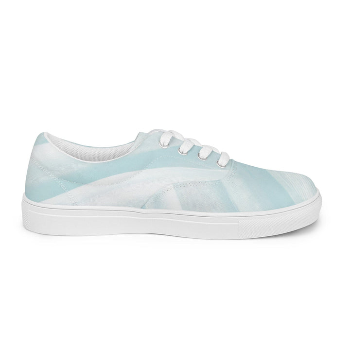 Womens Lace-up Canvas Shoes Pastel Blue Swirl