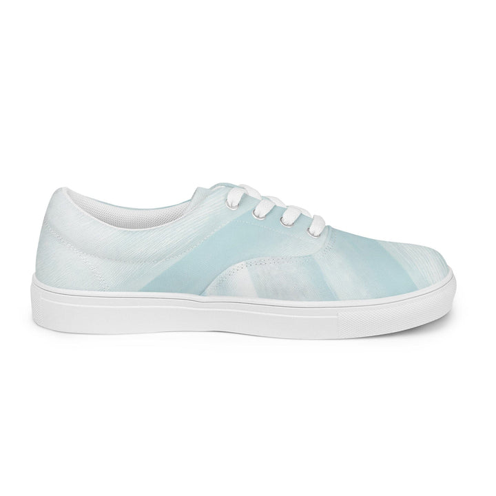 Womens Lace-up Canvas Shoes Pastel Blue Swirl