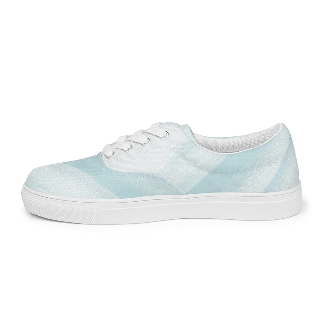 Womens Lace-up Canvas Shoes Pastel Blue Swirl