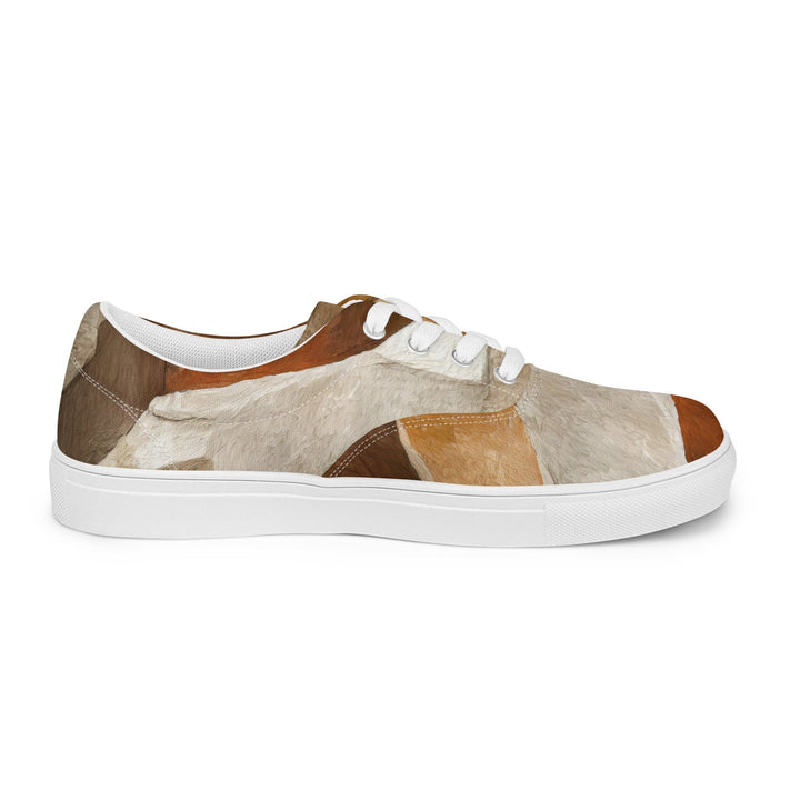 Womens Lace-up Canvas Shoes Abstract Stone Print