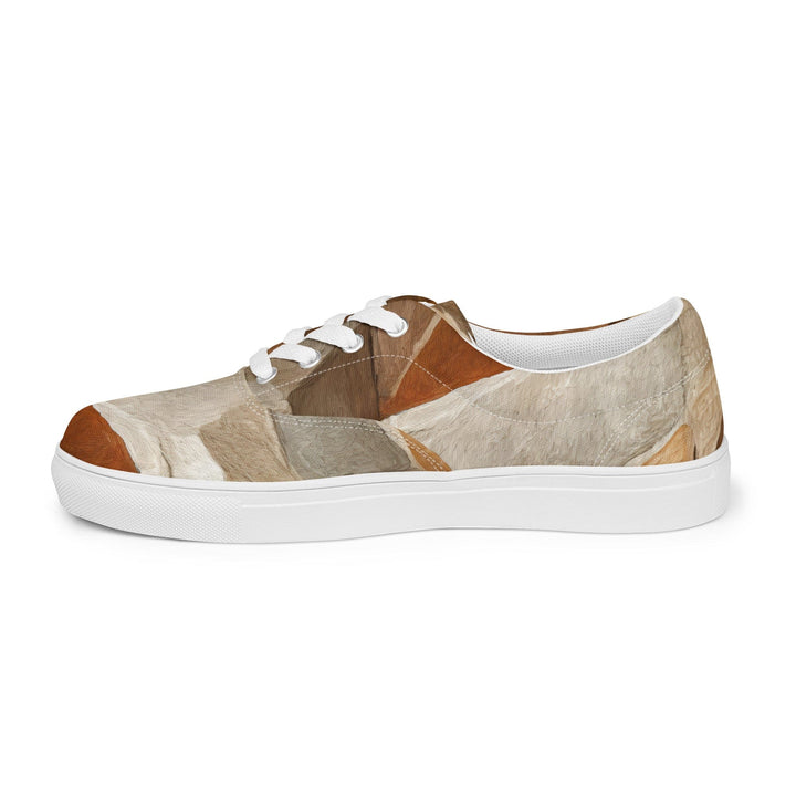 Womens Lace-up Canvas Shoes Abstract Stone Print