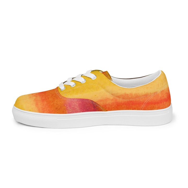 Womens Lace-up Canvas Shoes Autumn Fall Watercolor Abstract Print