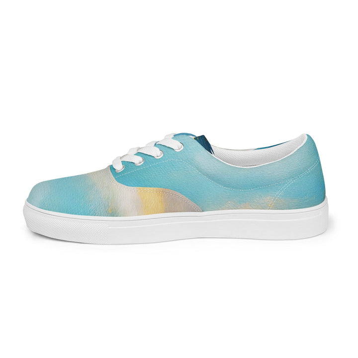 Womens Lace-up Canvas Shoes Blue Ocean Golden Sunset Print