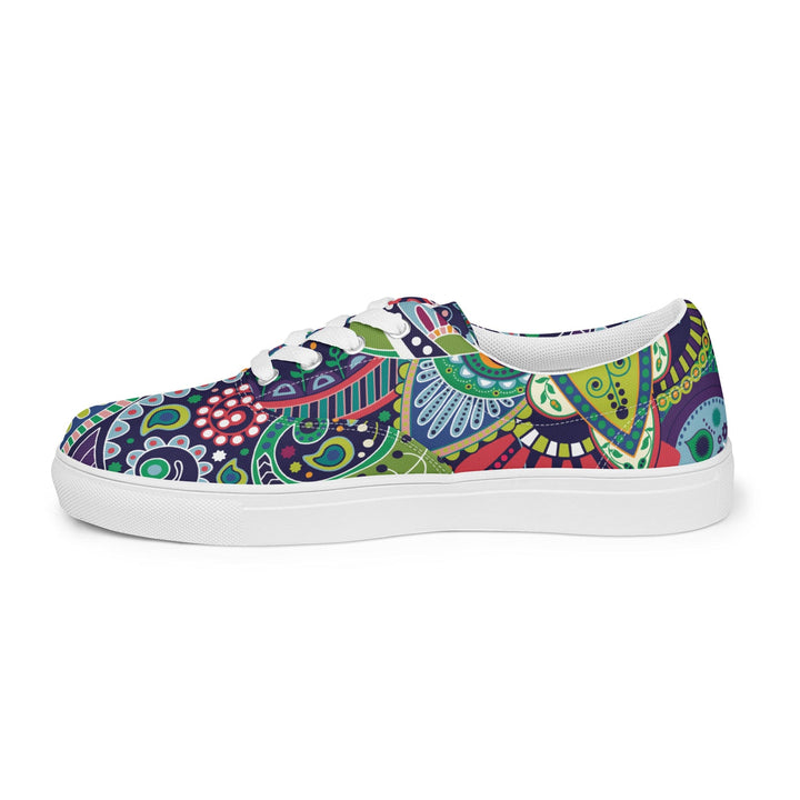 Womens Lace-up Canvas Shoes Floral Paisley 22523