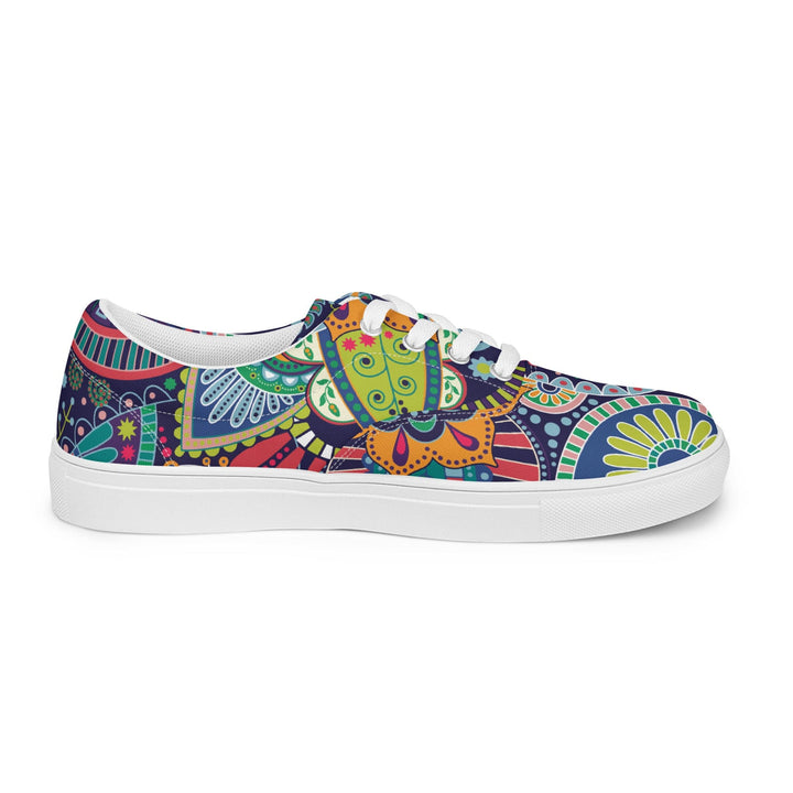 Womens Lace-up Canvas Shoes Floral Paisley 22523