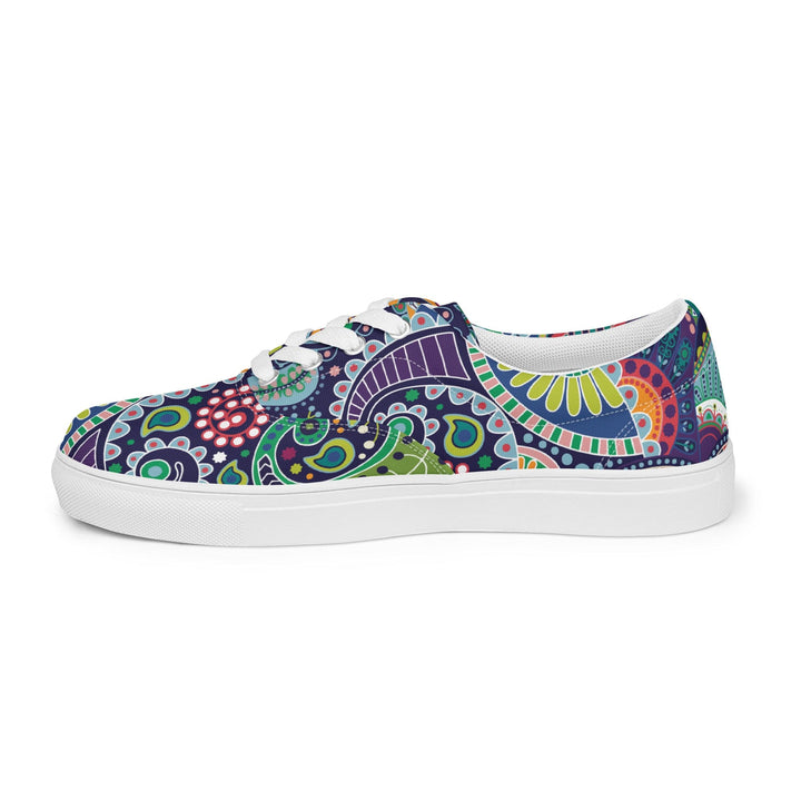 Womens Lace-up Canvas Shoes Floral Paisley 22523