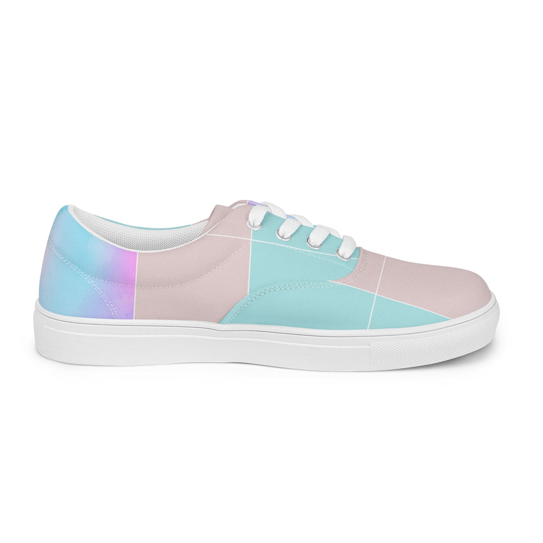 Womens Lace-up Canvas Shoes Pastel Colorblock Watercolor Illustration