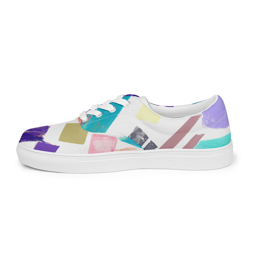 Womens Lace-up Canvas Shoes Pastel Pattern