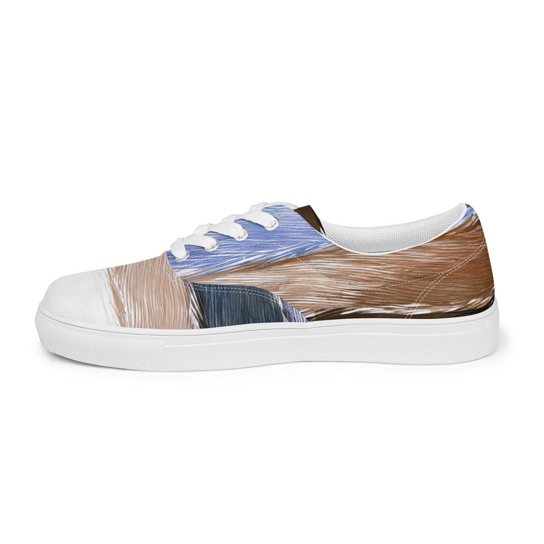 Womens Lace-up Canvas Shoes Rustic Hues Pattern