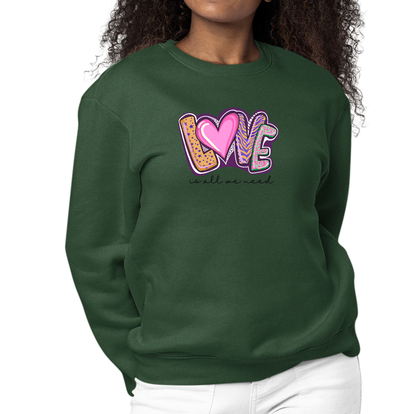 Womens Long Sleeve Graphic Sweatshirt Say It Soul - Love Is All We - Womens