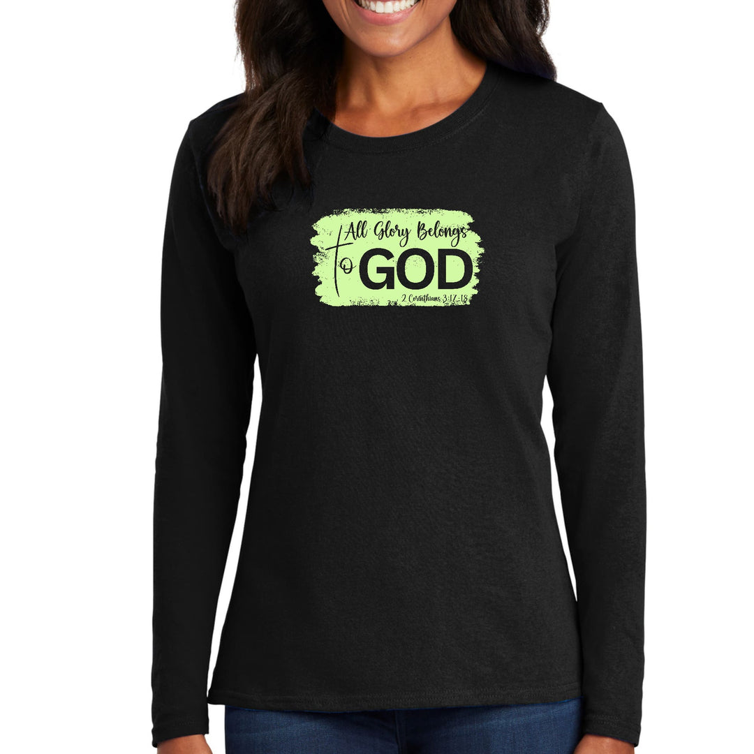 Womens Long Sleeve Graphic T-shirt All Glory Belongs to God - Womens | T-Shirts