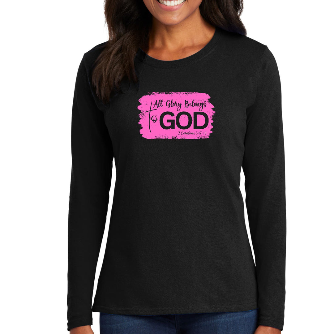 Womens Long Sleeve Graphic T-shirt All Glory Belongs to God - Womens | T-Shirts