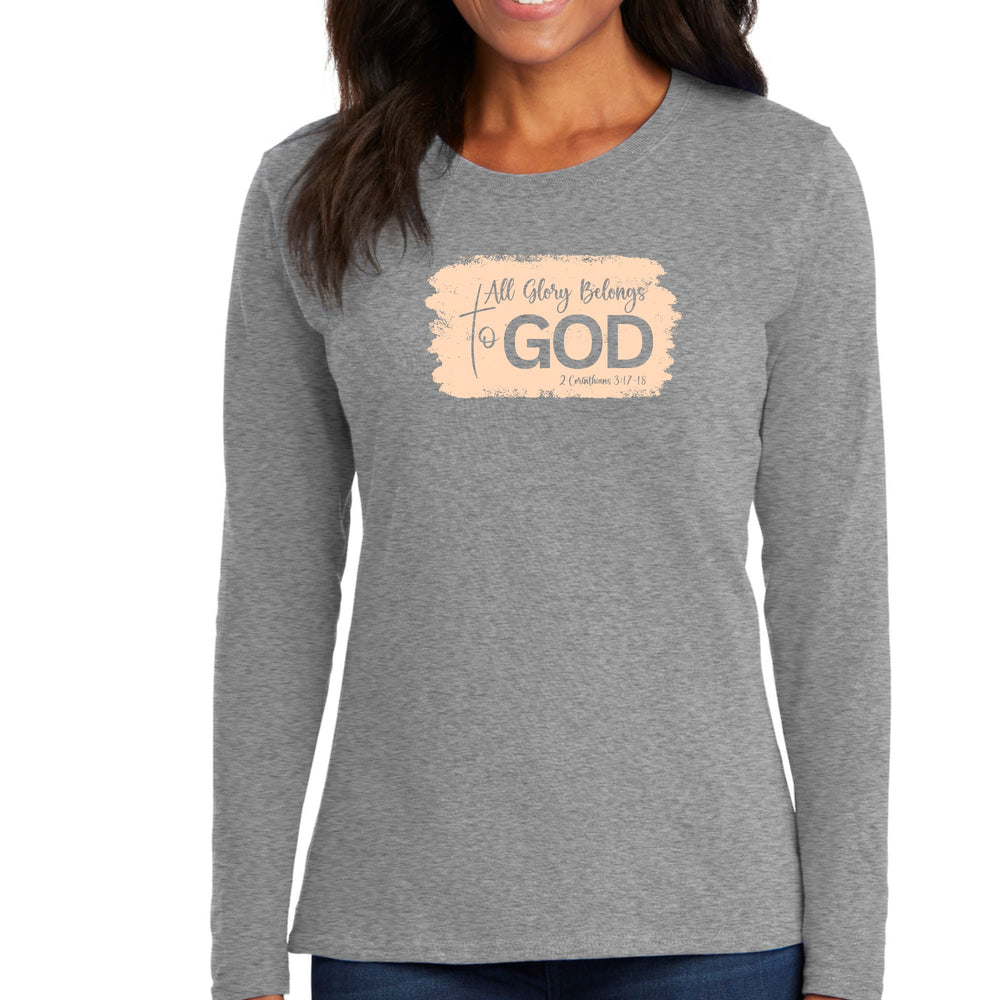 Womens Long Sleeve Graphic T-shirt All Glory Belongs To God - Womens | T-Shirts