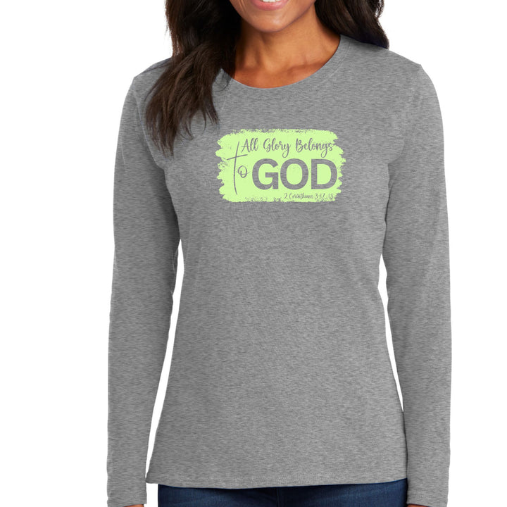 Womens Long Sleeve Graphic T-shirt All Glory Belongs to God - Womens | T-Shirts