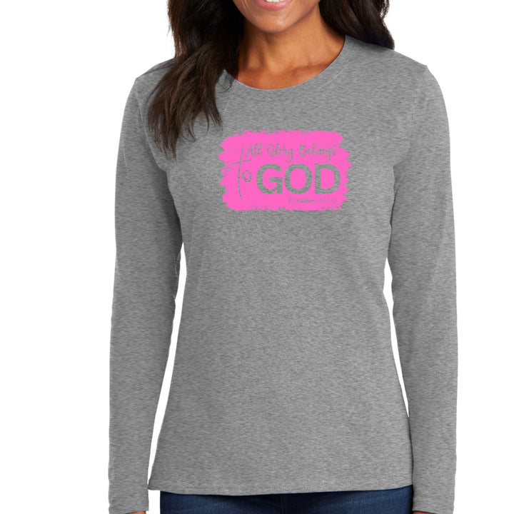 Womens Long Sleeve Graphic T-shirt All Glory Belongs to God - Womens | T-Shirts