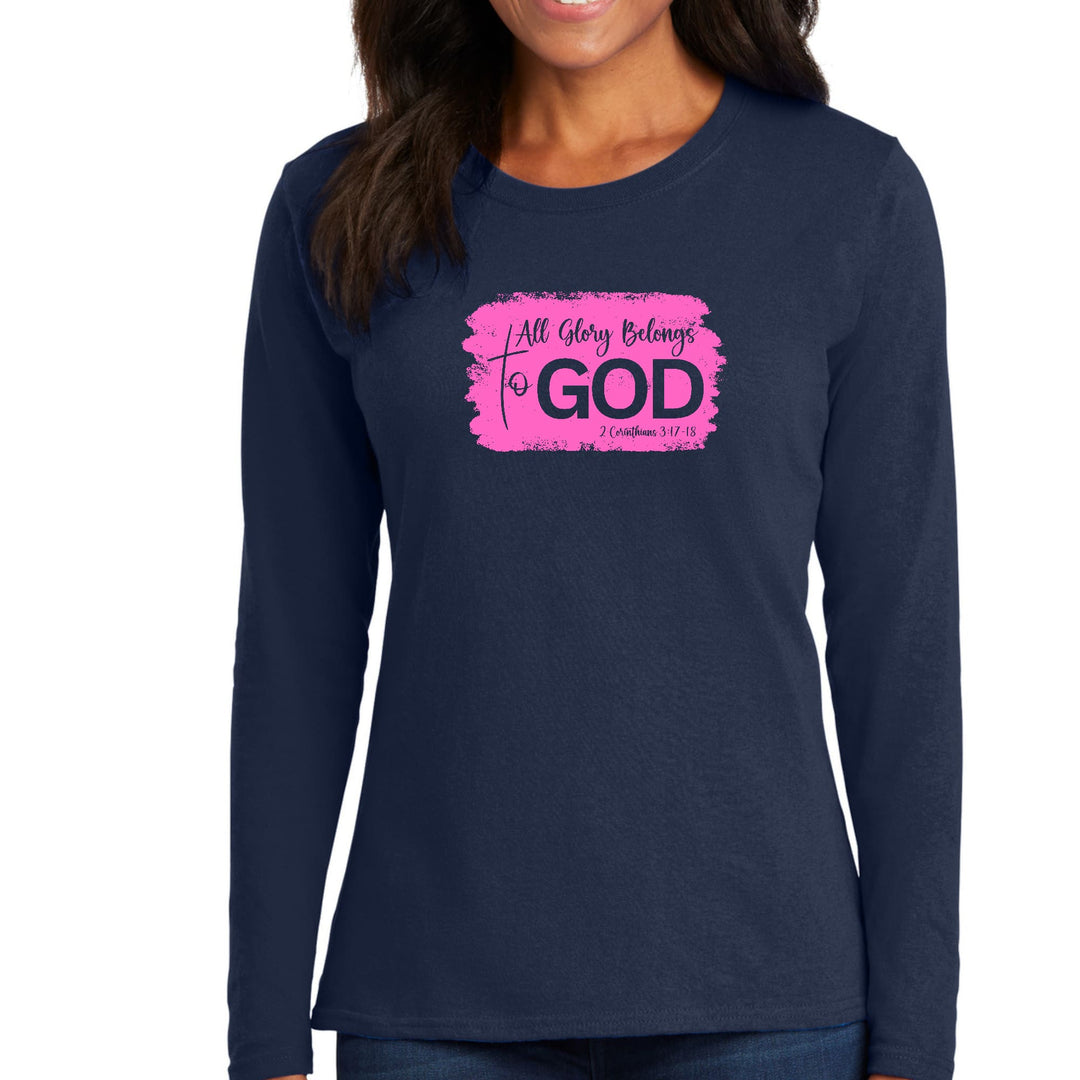 Womens Long Sleeve Graphic T-shirt All Glory Belongs to God - Womens | T-Shirts