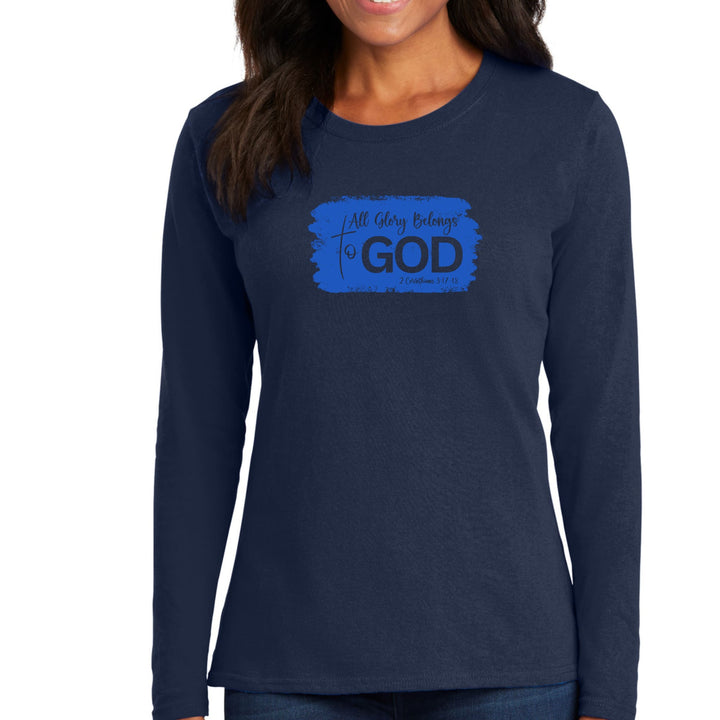 Womens Long Sleeve Graphic T-shirt All Glory Belongs to God - Womens | T-Shirts