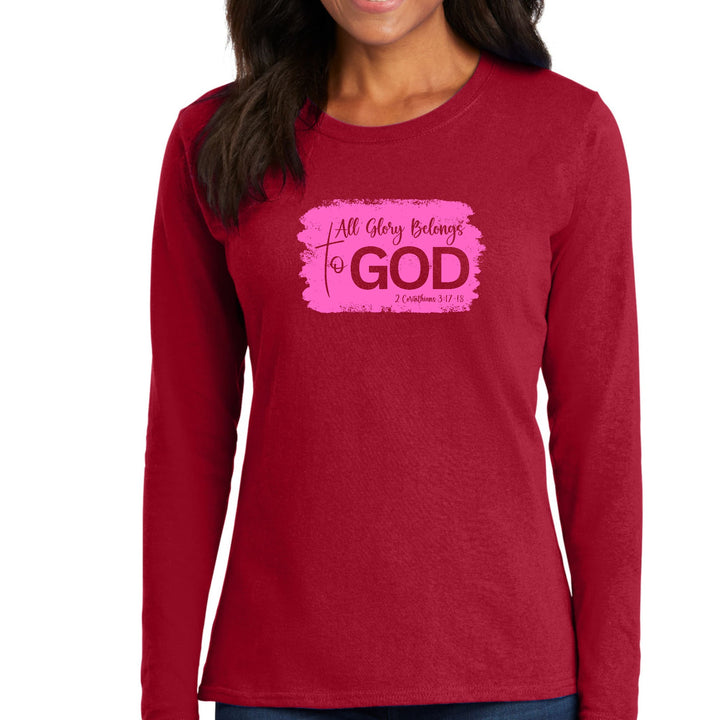 Womens Long Sleeve Graphic T-shirt All Glory Belongs to God - Womens | T-Shirts