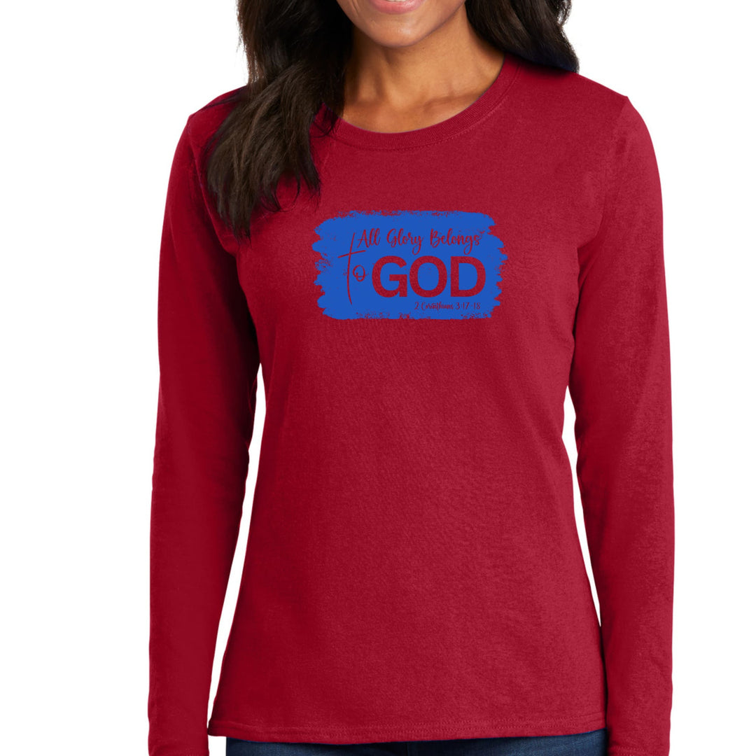 Womens Long Sleeve Graphic T-shirt All Glory Belongs to God - Womens | T-Shirts