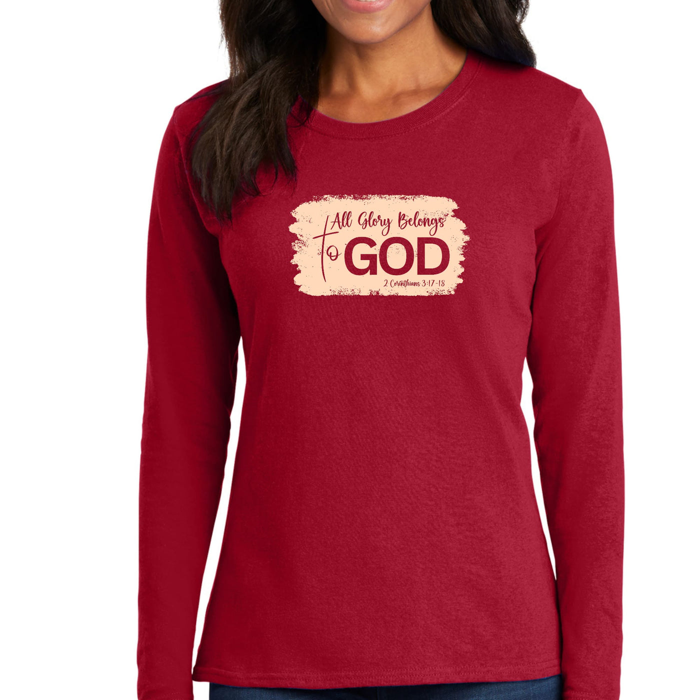 Womens Long Sleeve Graphic T-shirt All Glory Belongs To God - Womens | T-Shirts