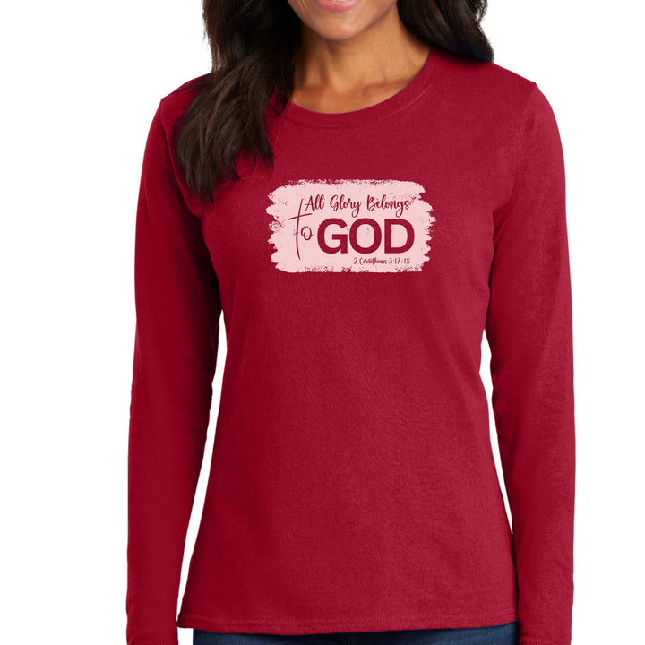 Womens Long Sleeve Graphic T-shirt All Glory Belongs to God - Womens | T-Shirts