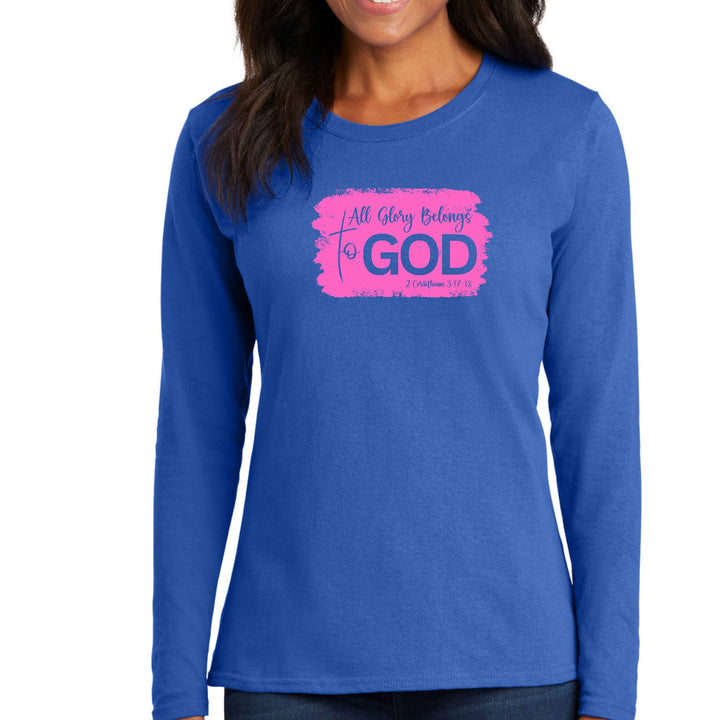 Womens Long Sleeve Graphic T-shirt All Glory Belongs to God - Womens | T-Shirts