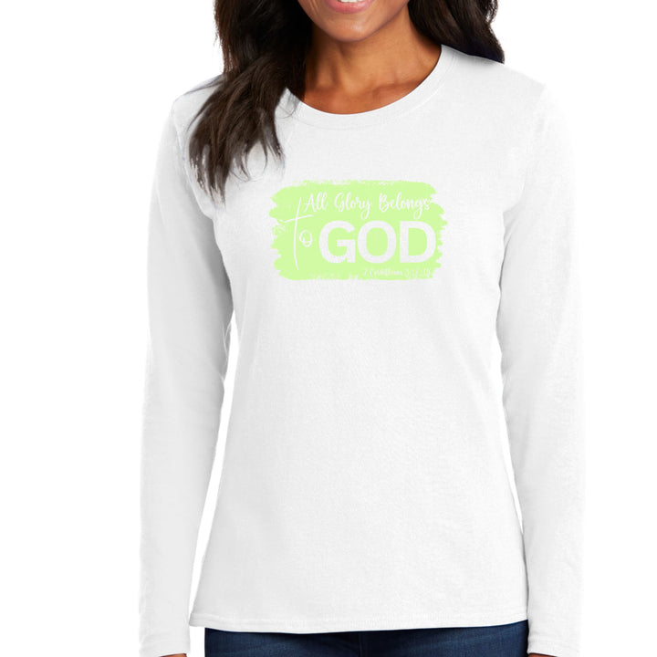 Womens Long Sleeve Graphic T-shirt All Glory Belongs to God - Womens | T-Shirts