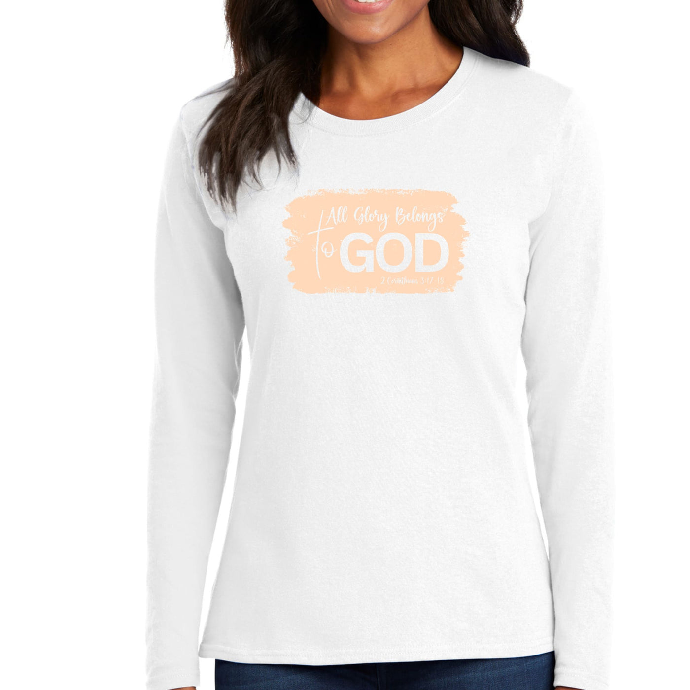 Womens Long Sleeve Graphic T-shirt All Glory Belongs To God - Womens | T-Shirts
