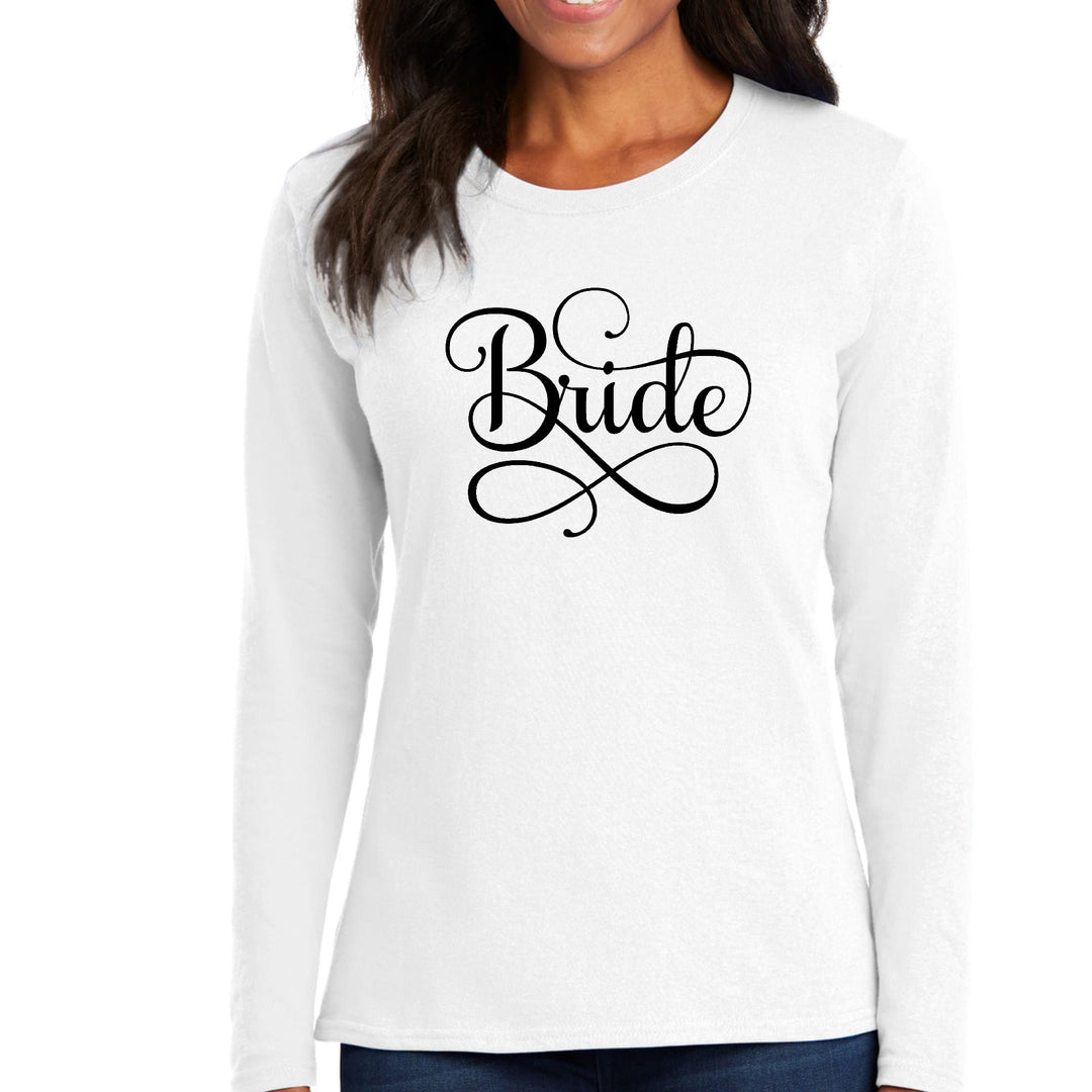 Womens Long Sleeve Graphic T-shirt Bride Accessories Wedding - Womens