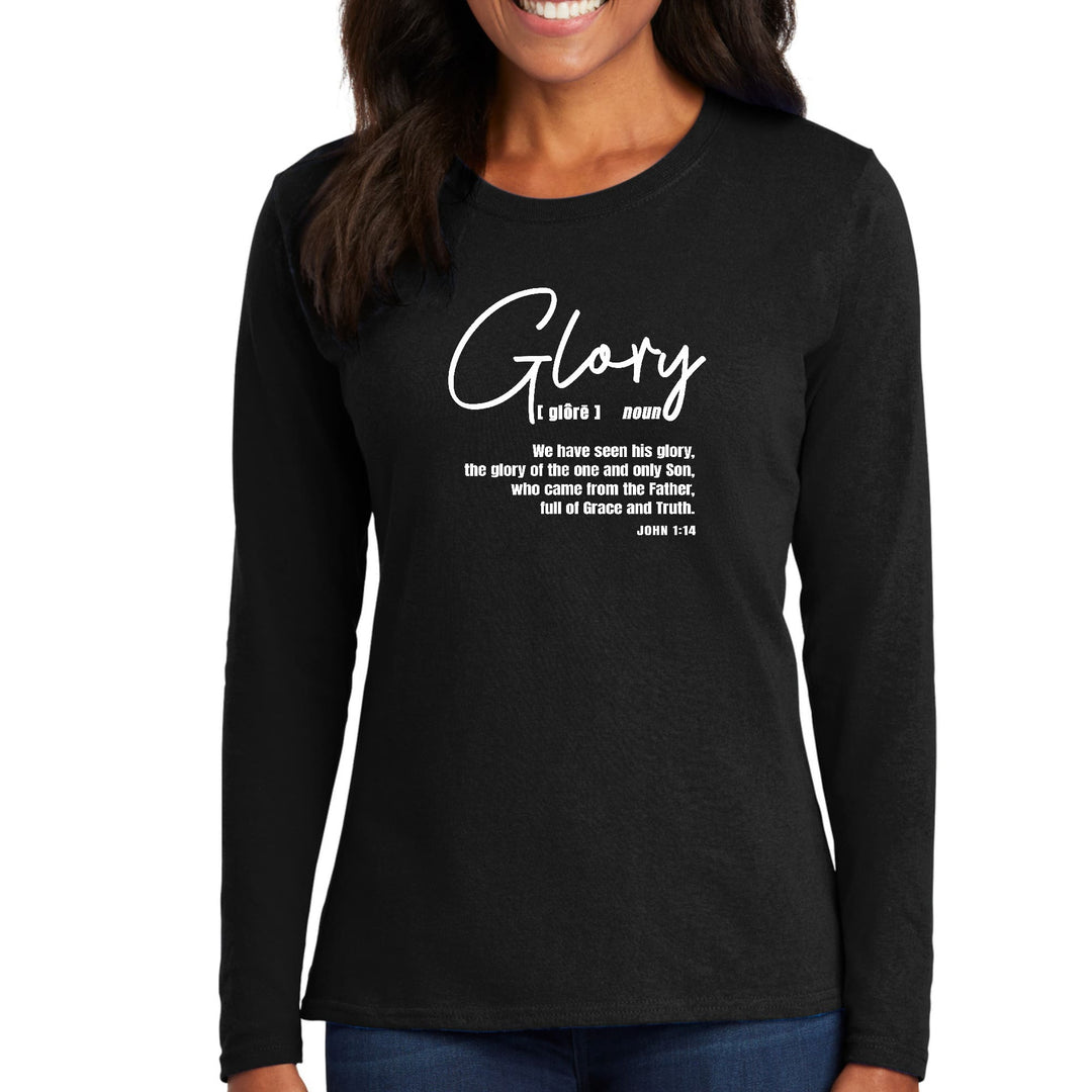 Womens Long Sleeve Graphic T-shirt Glory - Christian Inspiration - Womens