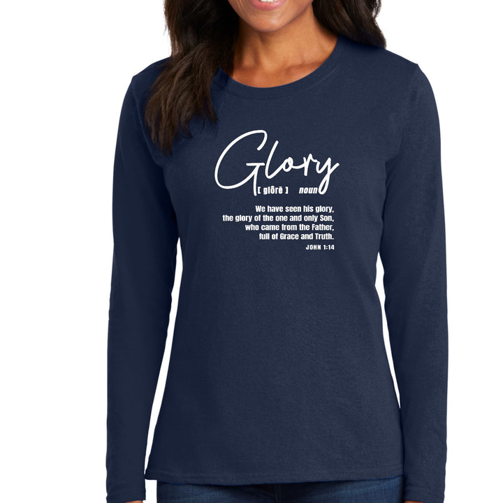 Womens Long Sleeve Graphic T-shirt Glory - Christian Inspiration - Womens