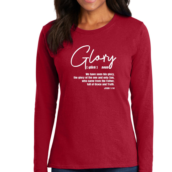 Womens Long Sleeve Graphic T-shirt Glory - Christian Inspiration - Womens