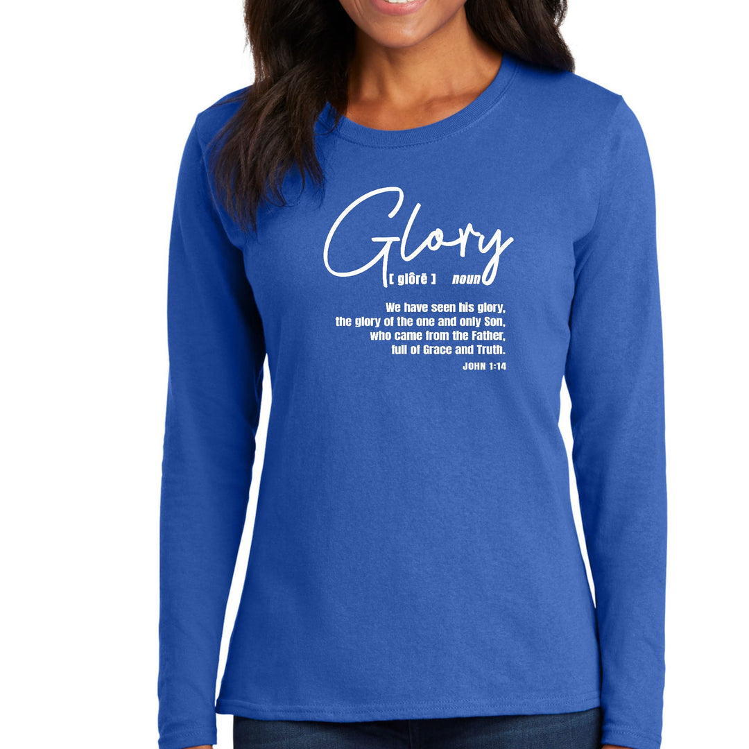 Womens Long Sleeve Graphic T-shirt Glory - Christian Inspiration - Womens