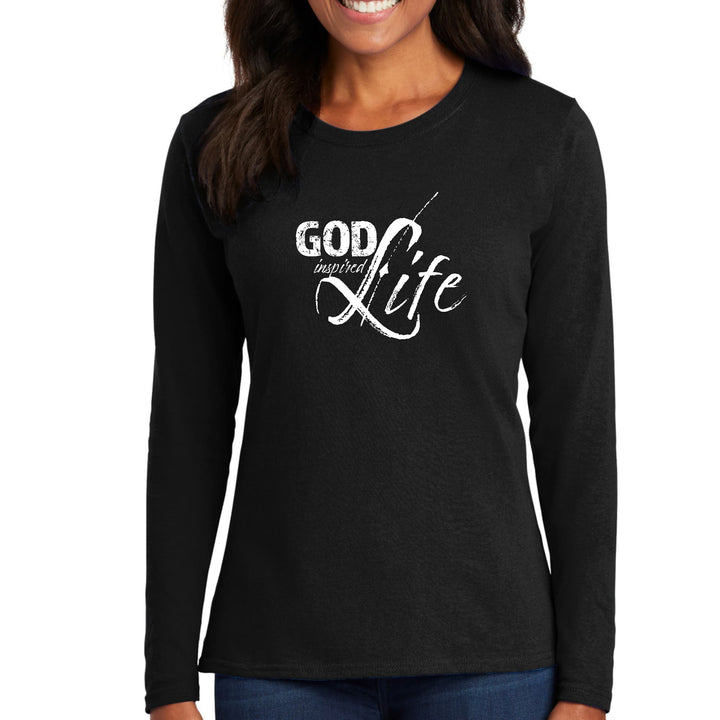 Womens Long Sleeve Graphic T-shirt - God Inspired Life - Womens | T-Shirts