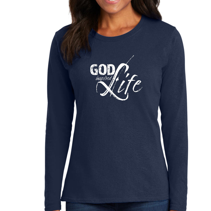 Womens Long Sleeve Graphic T-shirt - God Inspired Life - Womens | T-Shirts