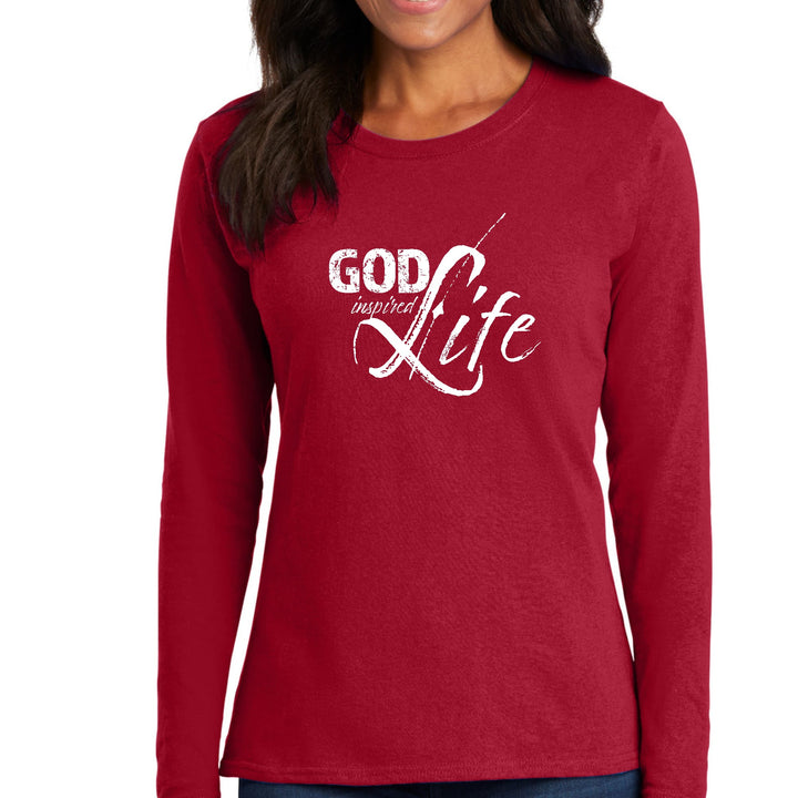 Womens Long Sleeve Graphic T-shirt - God Inspired Life - Womens | T-Shirts